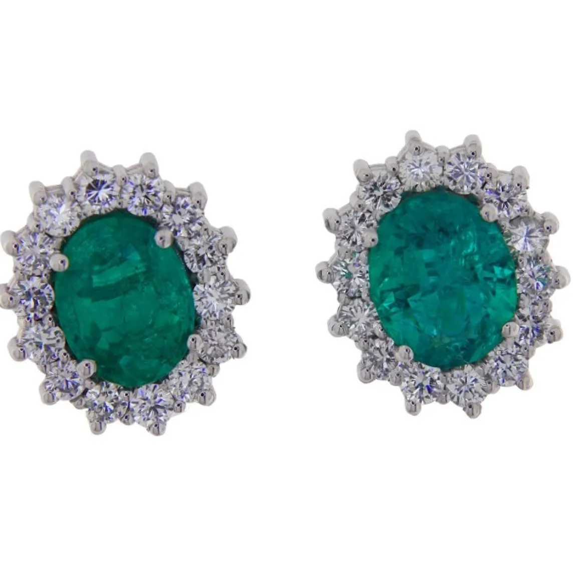 Guidetti | Orecchini in oro bianco con smeraldi 2,73 ct certificati IGI e diamanti