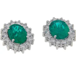 Guidetti | Orecchini in oro bianco con smeraldi 2,73 ct certificati IGI e diamanti