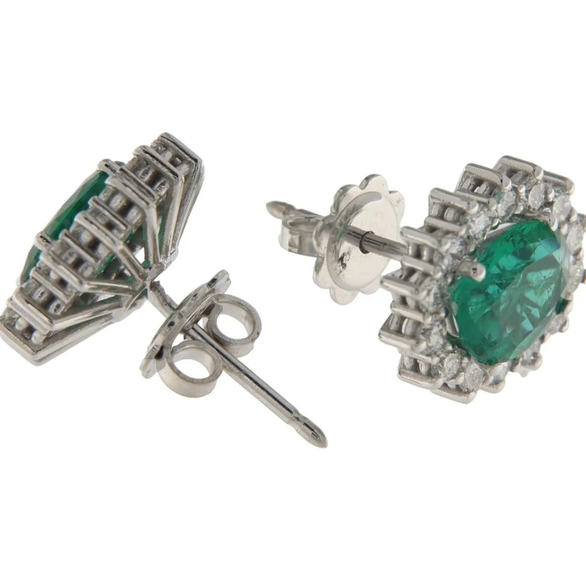 Guidetti | Orecchini in oro bianco con smeraldi 2,73 ct certificati IGI e diamanti