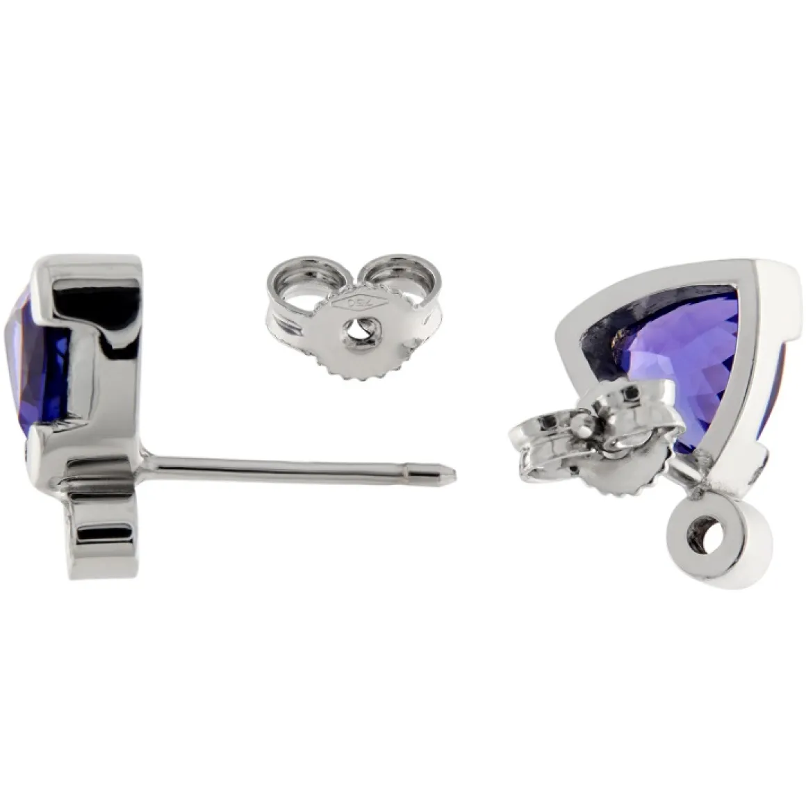 Guidetti | Orecchini in oro bianco con tanzaniti taglio trillion 3,13 ct e diamanti