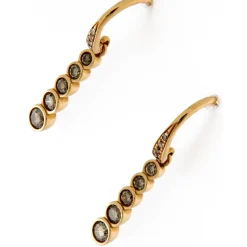 Guidetti | Orecchini pendenti in oro rosa con diamanti taglio brillante colore brown