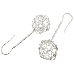 Guidetti | Orecchini pendenti a boule in oro bianco con diamanti