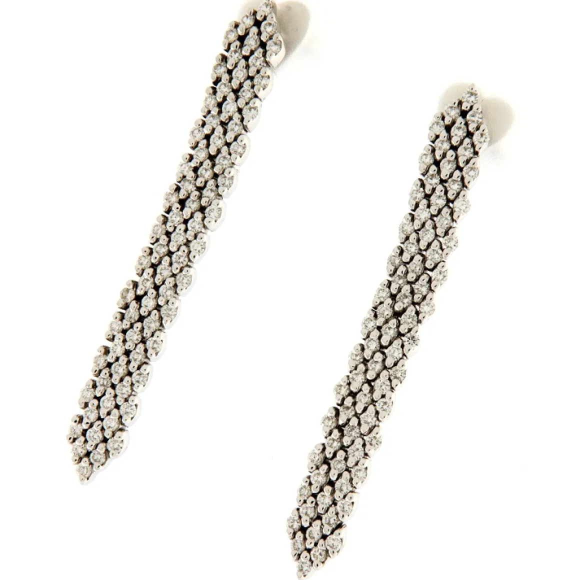 Guidetti | Orecchini pendenti in oro bianco 18 kt con diamanti taglio brillante