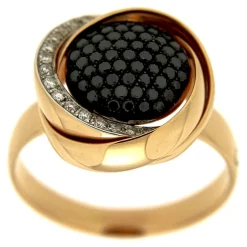 K di Kuore | Anello in oro rosa con diamanti bianchi e neri