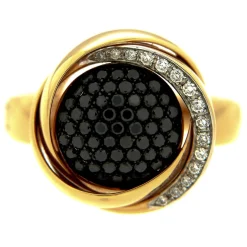 K di Kuore | Anello in oro rosa con diamanti bianchi e neri