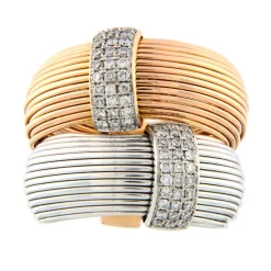 K di Kuore | Anello in oro rosa e bianco con diamanti