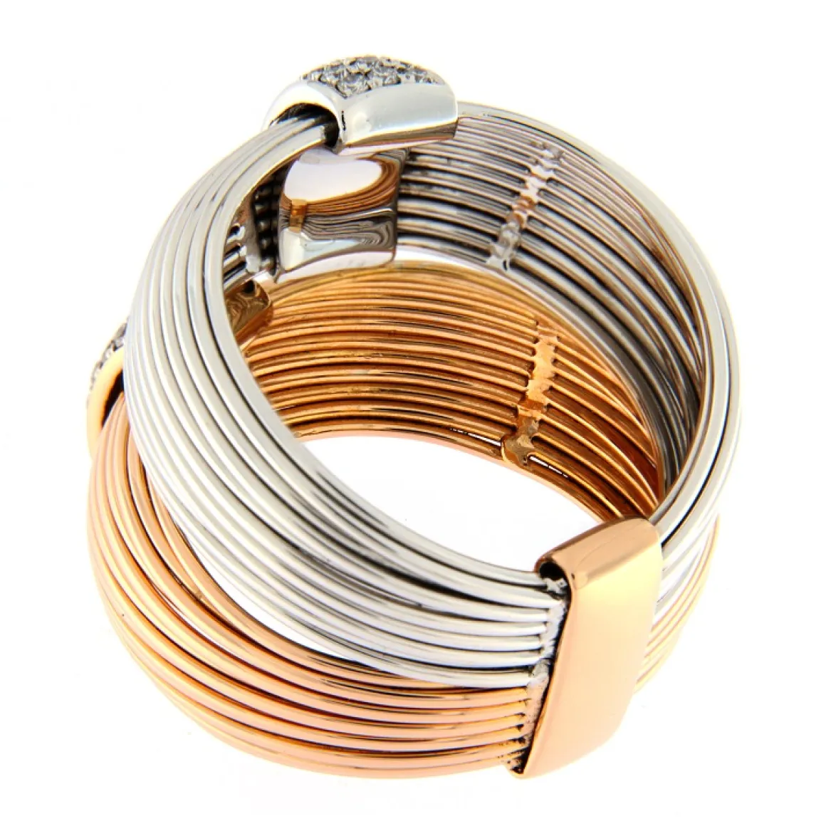 K di Kuore | Anello in oro rosa e bianco con diamanti