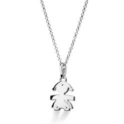 LeBebé | Catena con ciondolo pavé femminuccia oro bianco collezione i Pavé