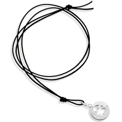 LeBebé | Ciondolo femminuccia in oro bianco con cordino nero