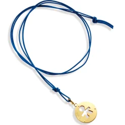 LeBebé | Ciondolo maschietto in oro giallo con cordino nero