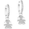 LeBebé | Orecchini a cerchietto oro bianco femminuccia collezione i Pavé