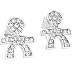 LeBebé | Orecchini a lobo maschietto oro bianco collezione i Pavé