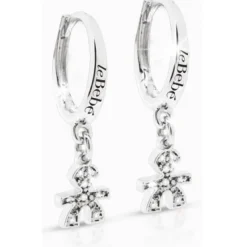 LeBebé | Orecchini oro bianco diamanti taglio brillante collezione Briciole bimbo