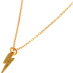 Maman et Sophie | Girocollo Aurum in oro rosa con simbolo Fulmine centrale in lastra con polvere di diamanti