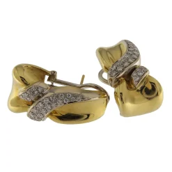 Orecchini in oro giallo e bianco con diamanti 1,00 ct