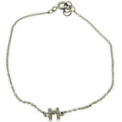 Pinomarino | Bracciale iniziale in oro bianco e diamanti