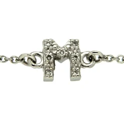 Pinomarino | Bracciale iniziale in oro bianco e diamanti