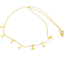 Pinomarino | Girocollo con nome in oro giallo nome Letizia