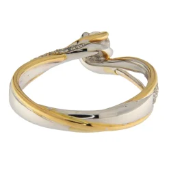 Polello | Anello in oro giallo e bianco con diamanti