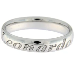 Polello | Fede in oro bianco con nome Leonardo in brillanti Ref. 3111DB