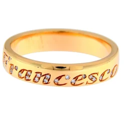 Polello | Fede in oro rosa con nome Francesco in brillanti Ref. 3110DR