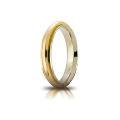 Unoaerre | Fede nuziale Andromeda bicolore in oro giallo e bianco mm 4