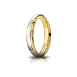 Unoaerre | Fede nuziale Cassiopea bicolore in oro bianco e giallo mm 4