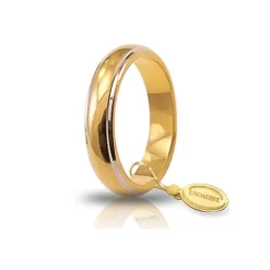 Unoaerre | Fede nuziale classica grammi 7 in oro giallo e bianco
