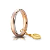Unoaerre | Fede nuziale “Comoda” bicolore in oro rosa e bianco mm 4