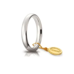 Unoaerre | Fede nuziale “Comoda” in oro bianco mm 3,5