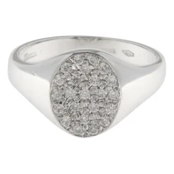 Zoccai | Anello da mignolo in oro bianco con diamanti