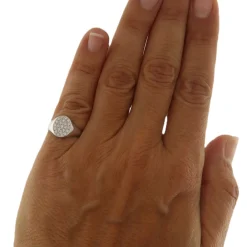 Zoccai | Anello da mignolo in oro bianco con diamanti