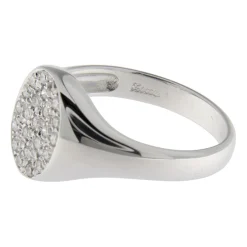 Zoccai | Anello da mignolo in oro bianco con diamanti